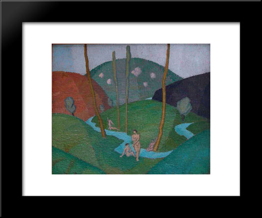 Untitled (River And Hills) 20x24 Black Modern Wood Framed Art Print Poster by Ribemont Dessaignes, Georges
