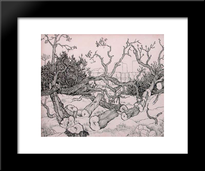 Untitled (Trees) 20x24 Black Modern Wood Framed Art Print Poster by Ribemont Dessaignes, Georges