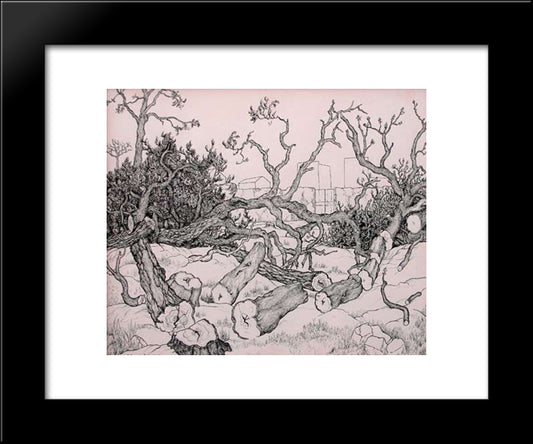 Untitled (Trees) 20x24 Black Modern Wood Framed Art Print Poster by Ribemont Dessaignes, Georges