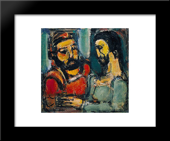 Christ Et Docteur 20x24 Black Modern Wood Framed Art Print Poster by Rouault, Georges