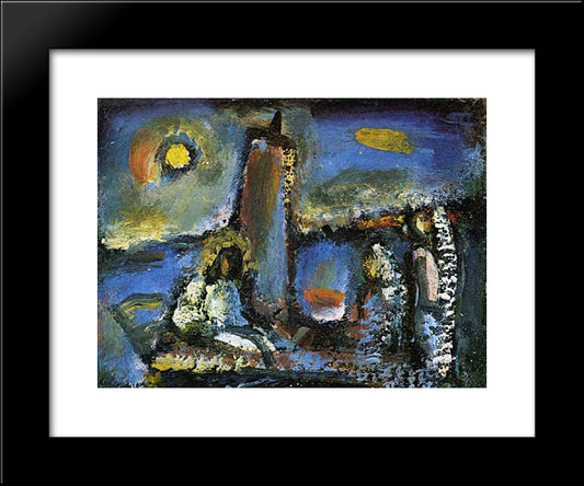 Christ On The Lake 20x24 Black Modern Wood Framed Art Print Poster by Rouault, Georges