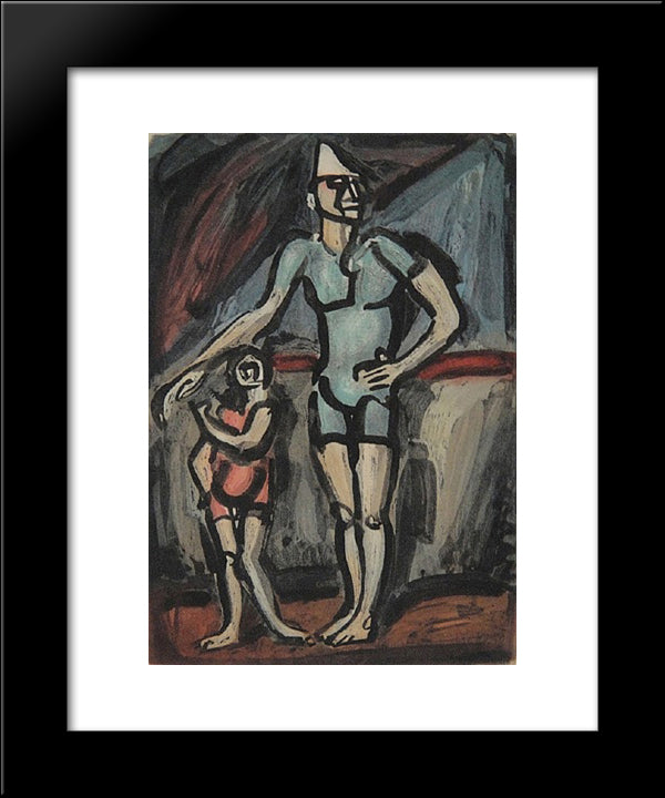 Clown Et Enfant 20x24 Black Modern Wood Framed Art Print Poster by Rouault, Georges