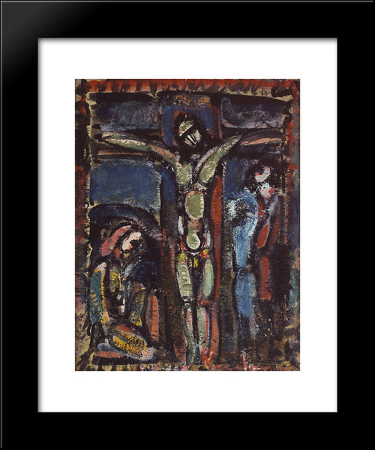 Crucifixion 20x24 Black Modern Wood Framed Art Print Poster by Rouault, Georges