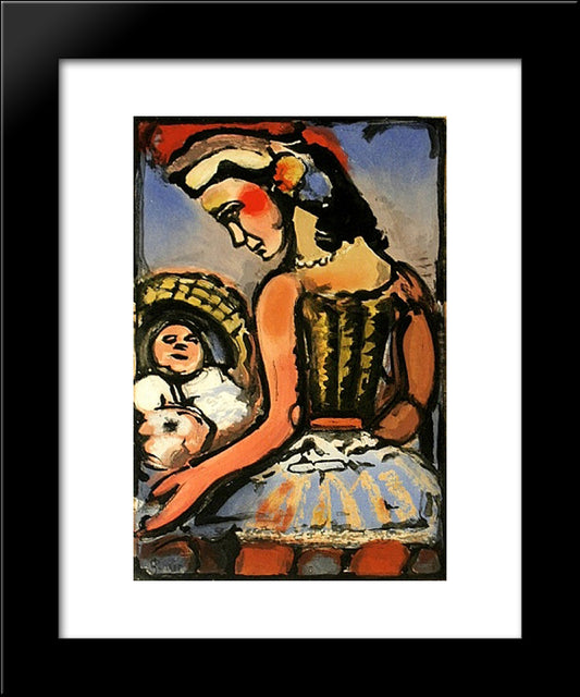 Dors Mon Amour (Sleep My Love) 20x24 Black Modern Wood Framed Art Print Poster by Rouault, Georges