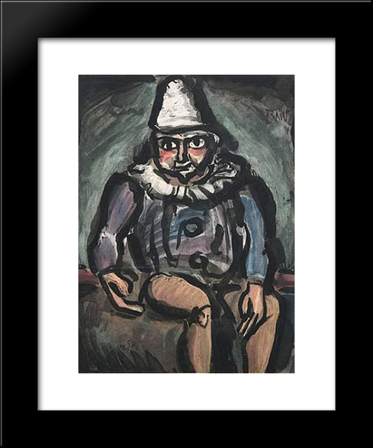 Le Vieux Clown 20x24 Black Modern Wood Framed Art Print Poster by Rouault, Georges