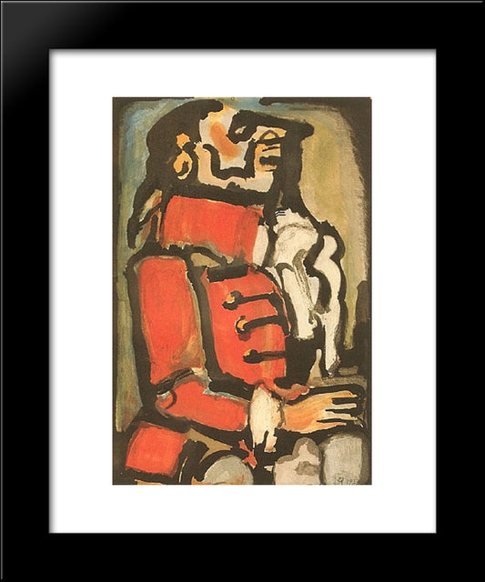 L'Quais 20x24 Black Modern Wood Framed Art Print Poster by Rouault, Georges