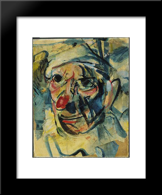 The Clown 20x24 Black Modern Wood Framed Art Print Poster by Rouault, Georges