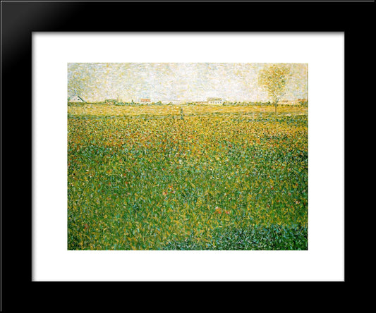 Alfalfa, St. Denis 20x24 Black Modern Wood Framed Art Print Poster by Seurat, Georges