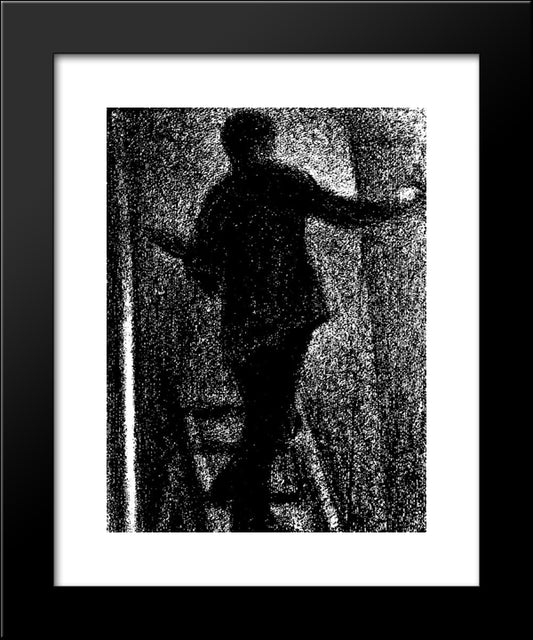 Artist At Work 20x24 Black Modern Wood Framed Art Print Poster by Seurat, Georges