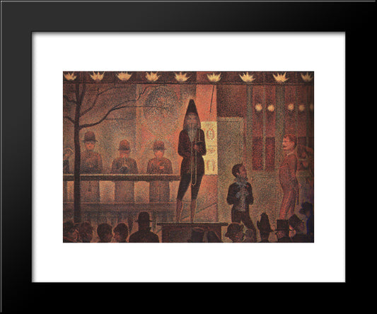 Circus Sideshow 20x24 Black Modern Wood Framed Art Print Poster by Seurat, Georges