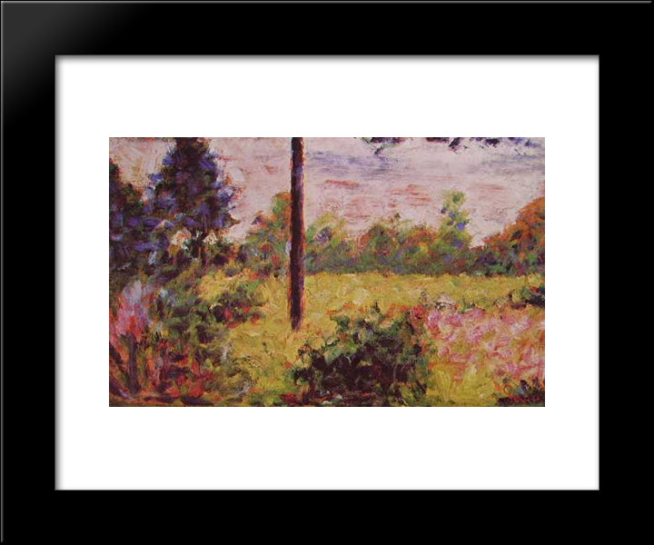 Forest Of Barbizon 20x24 Black Modern Wood Framed Art Print Poster by Seurat, Georges