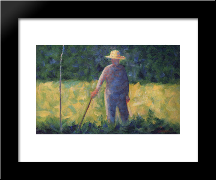 Gardener 20x24 Black Modern Wood Framed Art Print Poster by Seurat, Georges