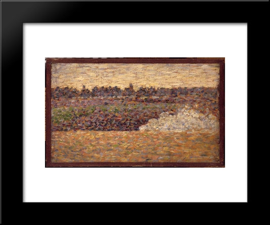 Landscape At Grandcamp 20x24 Black Modern Wood Framed Art Print Poster by Seurat, Georges