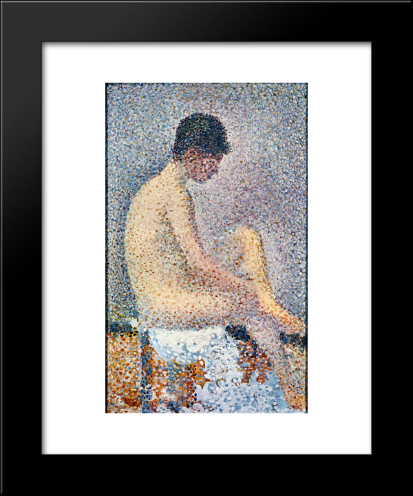 Model In Profile 20x24 Black Modern Wood Framed Art Print Poster by Seurat, Georges