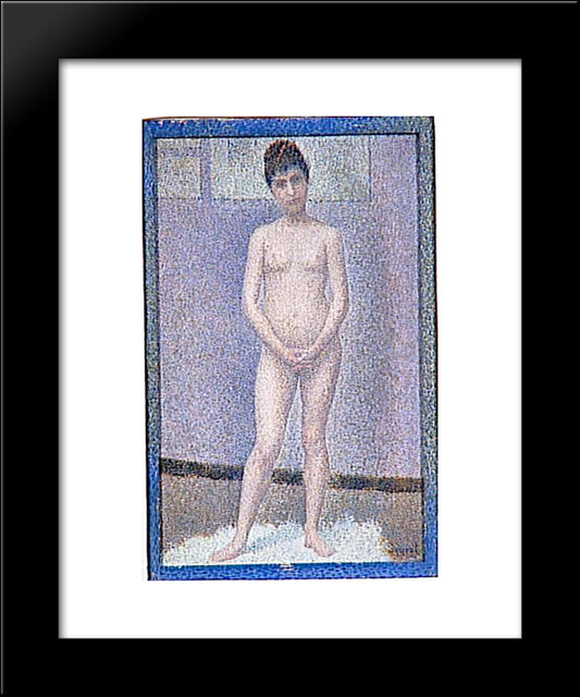 Model To Front 20x24 Black Modern Wood Framed Art Print Poster by Seurat, Georges