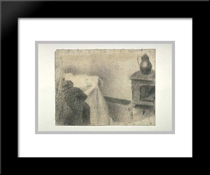 Part Of The Studio 20x24 Black Modern Wood Framed Art Print Poster by Seurat, Georges