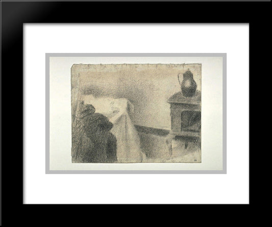 Part Of The Studio 20x24 Black Modern Wood Framed Art Print Poster by Seurat, Georges