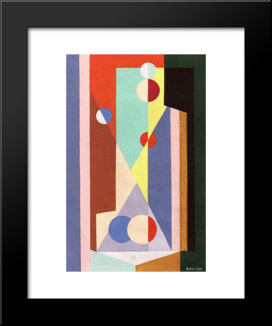 Geometric Composition 20x24 Black Modern Wood Framed Art Print Poster by Valmier, Georges