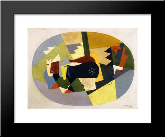 The Cattle On The Mountain 20x24 Black Modern Wood Framed Art Print Poster by Valmier, Georges