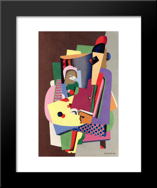 The Piano Lesson 20x24 Black Modern Wood Framed Art Print Poster by Valmier, Georges