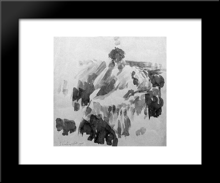 A Seated Lady 20x24 Black Modern Wood Framed Art Print Poster by Vantongerloo, Georges