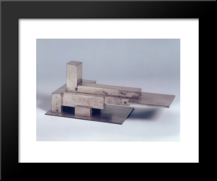 Aeroport Plus Armature (Type A) 20x24 Black Modern Wood Framed Art Print Poster by Vantongerloo, Georges