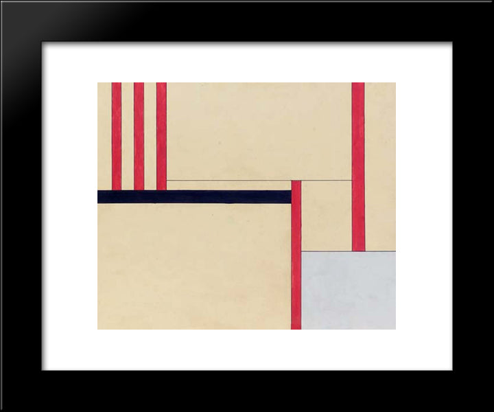 Fonction De Lignes 20x24 Black Modern Wood Framed Art Print Poster by Vantongerloo, Georges