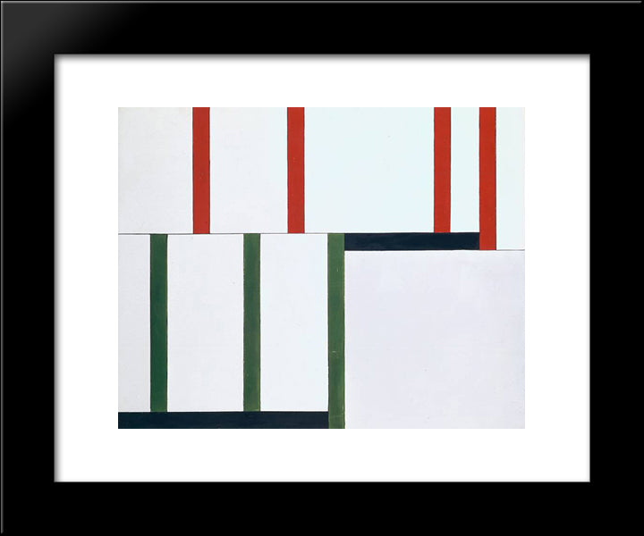 No. 98 2478 Red - 135 Green 20x24 Black Modern Wood Framed Art Print Poster by Vantongerloo, Georges