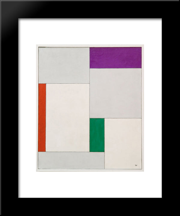 Xvii Composition Dans Le Carre 20x24 Black Modern Wood Framed Art Print Poster by Vantongerloo, Georges