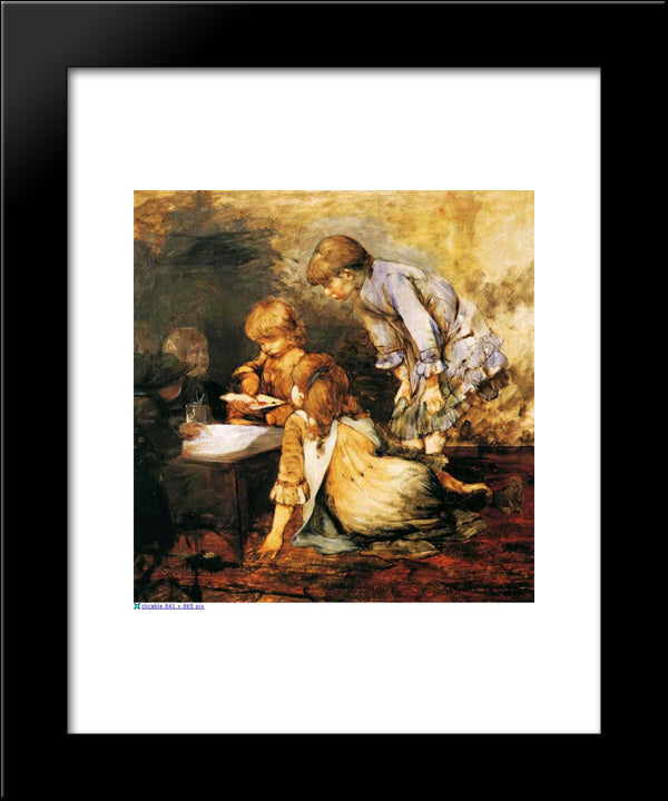 At The Studio 20x24 Black Modern Wood Framed Art Print Poster by Jakobides, Georgios