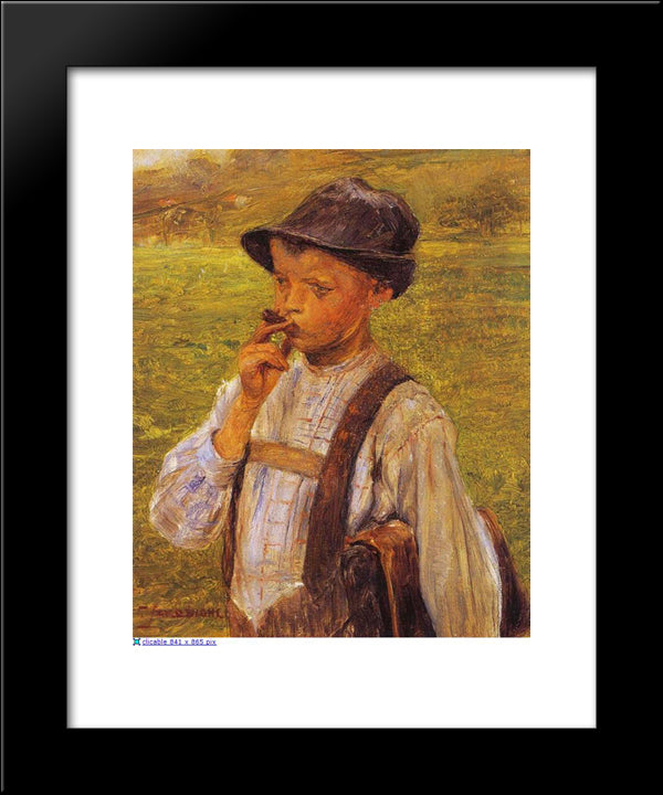 Boy Smoking 20x24 Black Modern Wood Framed Art Print Poster by Jakobides, Georgios