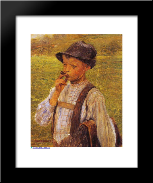 Boy Smoking 20x24 Black Modern Wood Framed Art Print Poster by Jakobides, Georgios