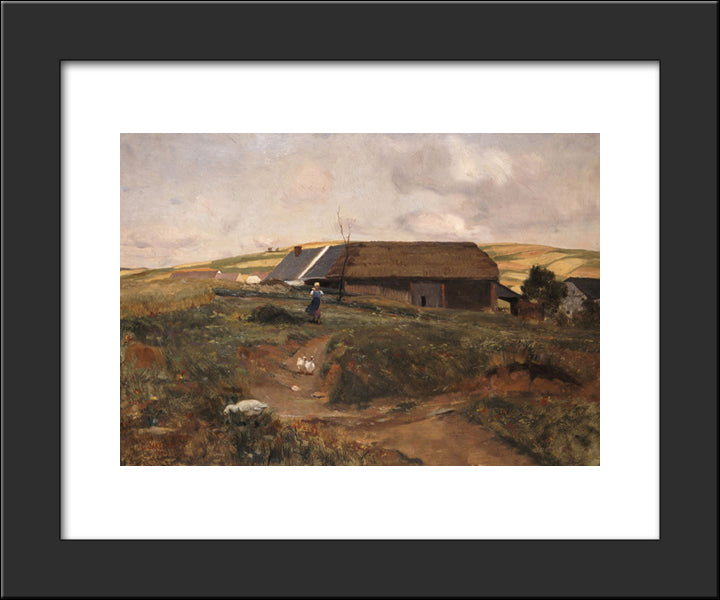 Farmhouse In Bavaria 20x24 Black Modern Wood Framed Art Print Poster by Jakobides, Georgios