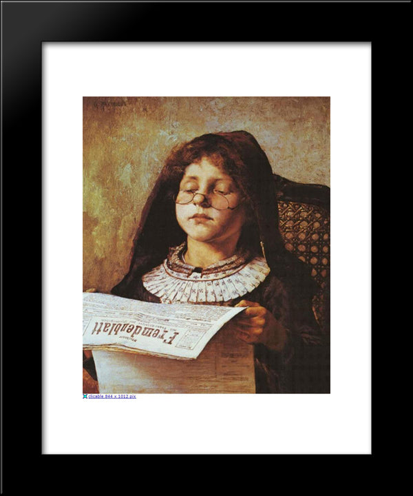 Girl Reading 20x24 Black Modern Wood Framed Art Print Poster by Jakobides, Georgios