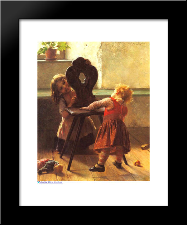 Peek-A-Boo 20x24 Black Modern Wood Framed Art Print Poster by Jakobides, Georgios