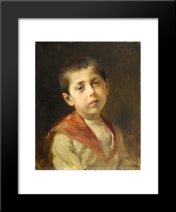 Potrait Of Vassilakis Melas 20x24 Black Modern Wood Framed Art Print Poster by Jakobides, Georgios