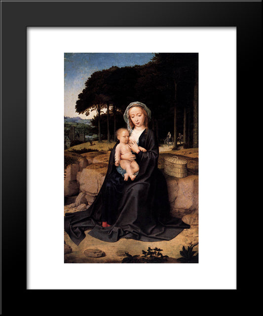 A Rest During The Flight To Egypt 20x24 Black Modern Wood Framed Art Print Poster by David, Gerard