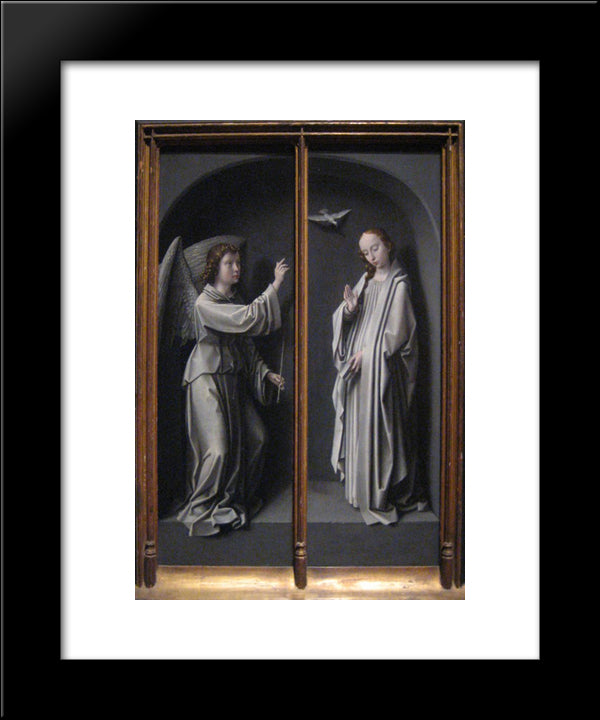 Archangel Gabriel And Virgin Annunciate 20x24 Black Modern Wood Framed Art Print Poster by David, Gerard