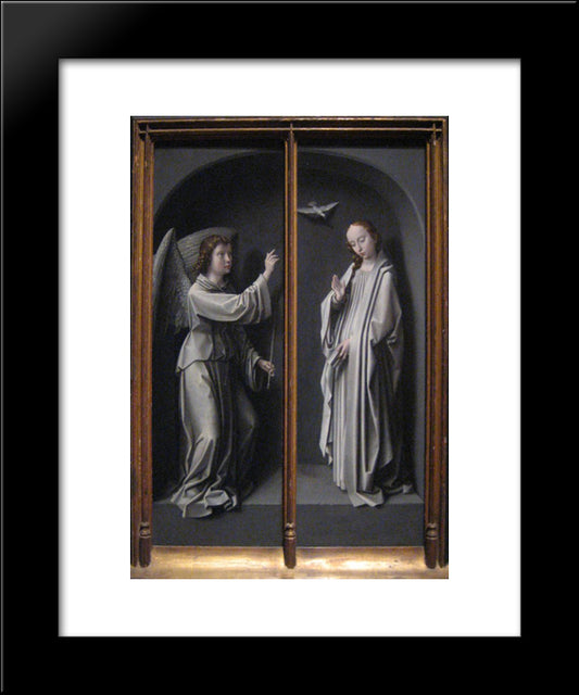 Archangel Gabriel And Virgin Annunciate 20x24 Black Modern Wood Framed Art Print Poster by David, Gerard