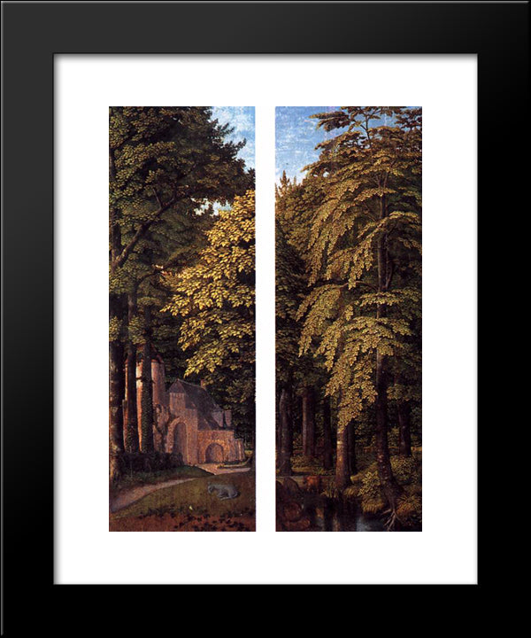 Forest Scene 20x24 Black Modern Wood Framed Art Print Poster by David, Gerard