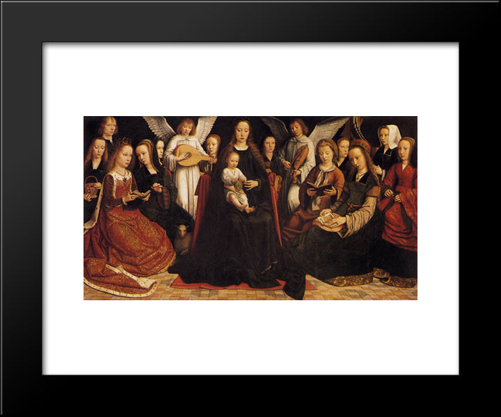 Madonna With Angels And Saints 20x24 Black Modern Wood Framed Art Print Poster by David, Gerard