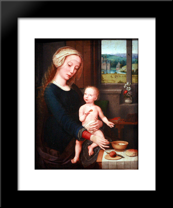 Madonna With The Milk Soup 20x24 Black Modern Wood Framed Art Print Poster by David, Gerard