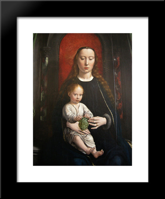 Polyptych Of Cervara Center Panel Madonna And Child Enthroned 20x24 Black Modern Wood Framed Art Print Poster by David, Gerard