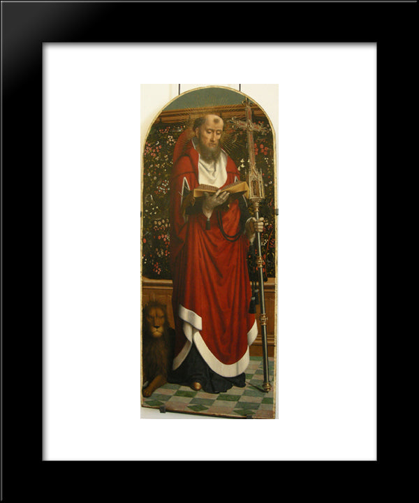 Polyptych Of Cervara St. Jerome 20x24 Black Modern Wood Framed Art Print Poster by David, Gerard