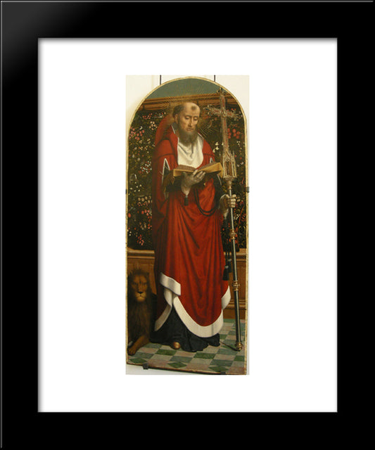 Polyptych Of Cervara St. Jerome 20x24 Black Modern Wood Framed Art Print Poster by David, Gerard