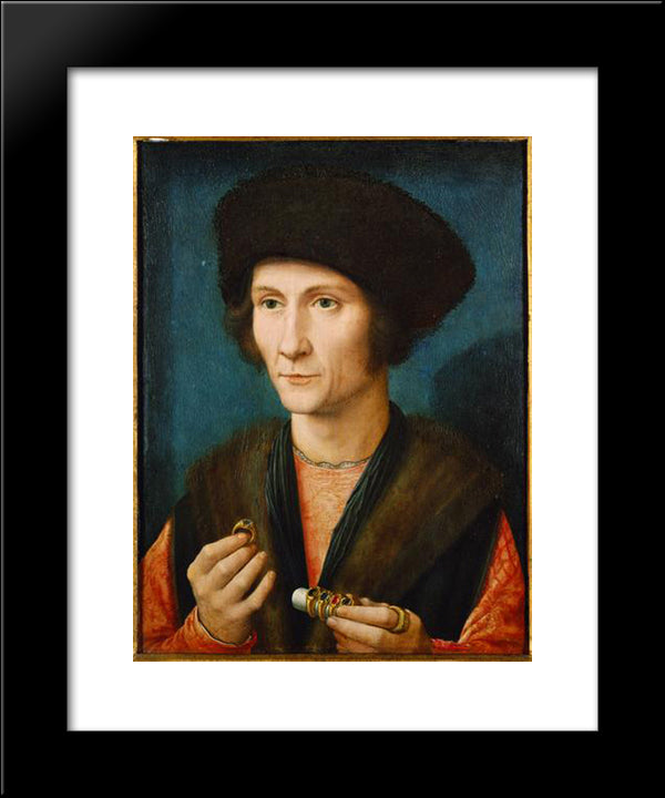 Portrait Of A Goldsmith 20x24 Black Modern Wood Framed Art Print Poster by David, Gerard
