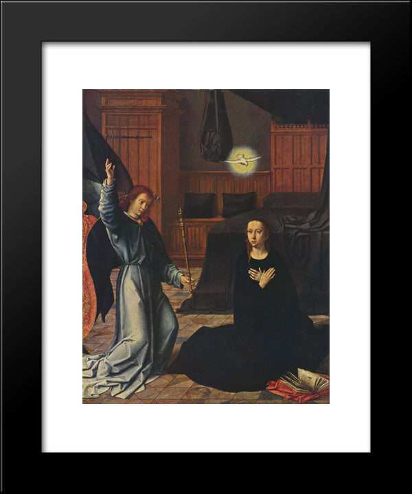 The Annunciation 20x24 Black Modern Wood Framed Art Print Poster by David, Gerard