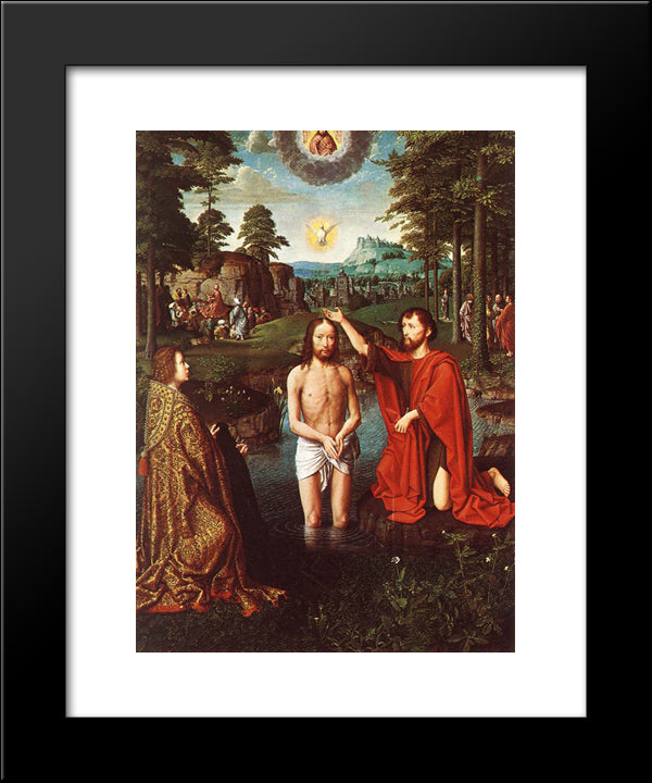 The Baptism Of Christ (Central Section Of The Triptych) 20x24 Black Modern Wood Framed Art Print Poster by David, Gerard
