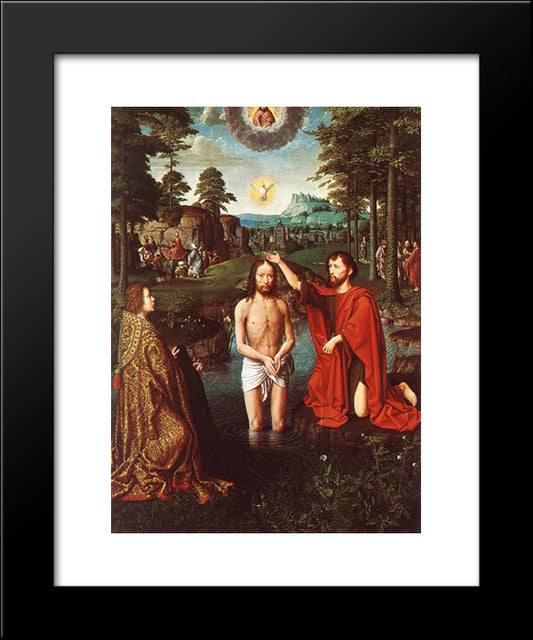 The Baptism Of Christ (Central Section Of The Triptych) 20x24 Black Modern Wood Framed Art Print Poster by David, Gerard