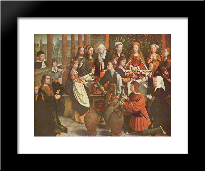 The Marriage At Cana 20x24 Black Modern Wood Framed Art Print Poster by David, Gerard